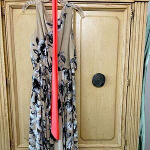 High low chiffon pattern sleeveless dress